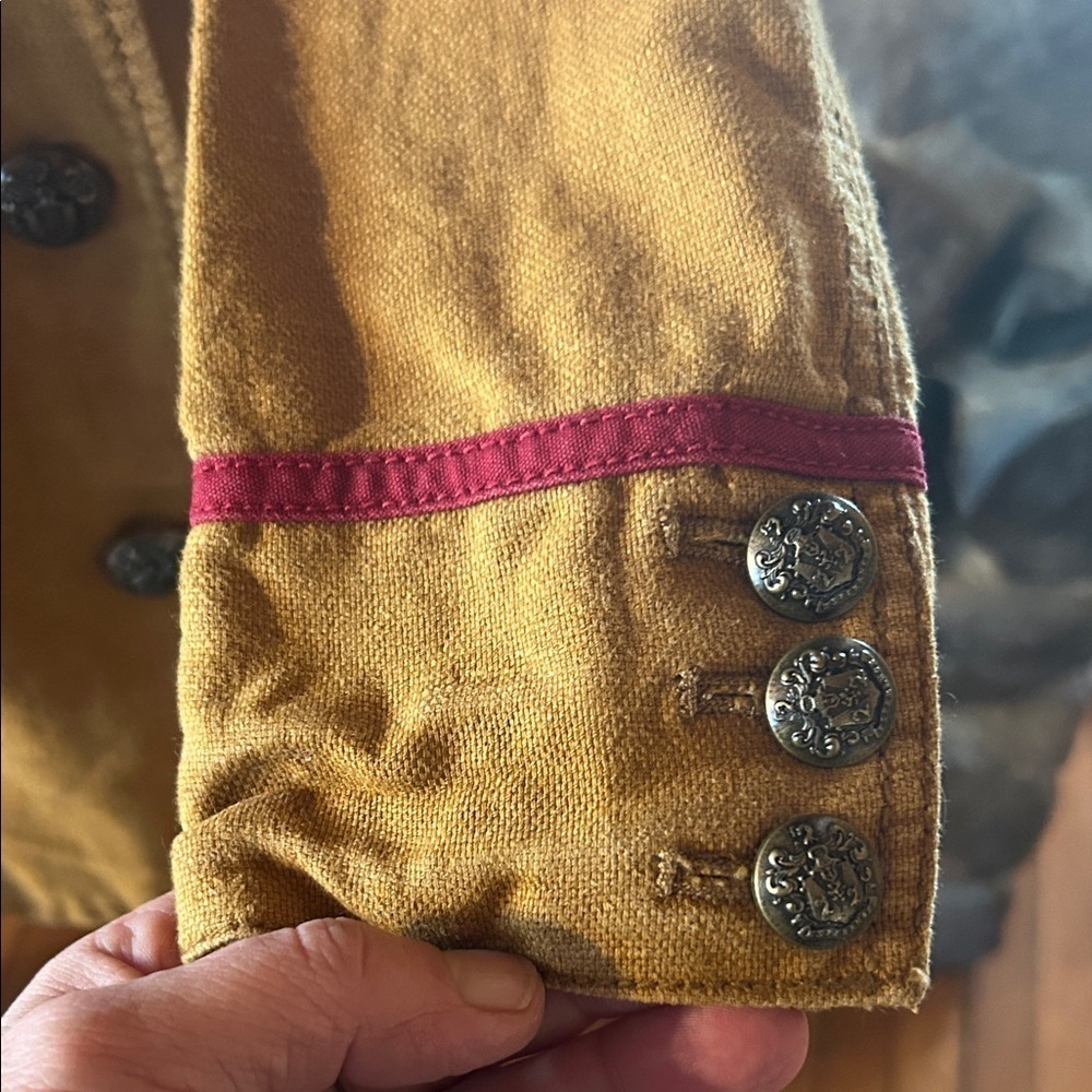 Free People Women's Mustard Double-Breasted Jacket - Picture 2 of 6